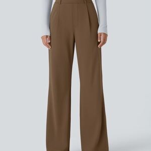 Halara Flex Day Stretch High Waisted Pocket Work Flare Pant Sepia size M Tall
